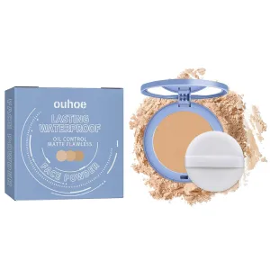 Setting Powder, Light and Delicate Powder Is Not Afraid of Oily Shine, Waterproof and Sweat-Proof, Create a Real and Natural Look, A Lightweight and Portable Makeup Tool (Pure Beige, #3)