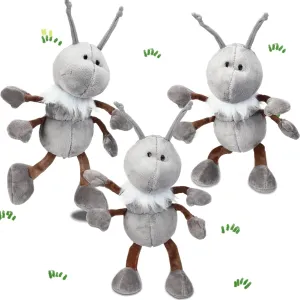 Shappy 3 Pcs Ant Plush with Scarf Cuddly Stuffed Animal Soft Plush Toy Ants Plush Doll for Birthday Holiday Party Gifts Home Nursery Decorations, 12 Inch (Gray)