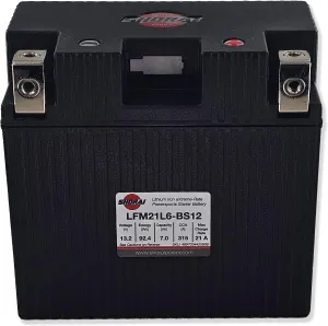 Shorai LFM Lithium-iron Battery w/BMS, LFM21L6-BS12, 7.0Ah 13.2V, 92.4WHr, "L" Type, Case 6