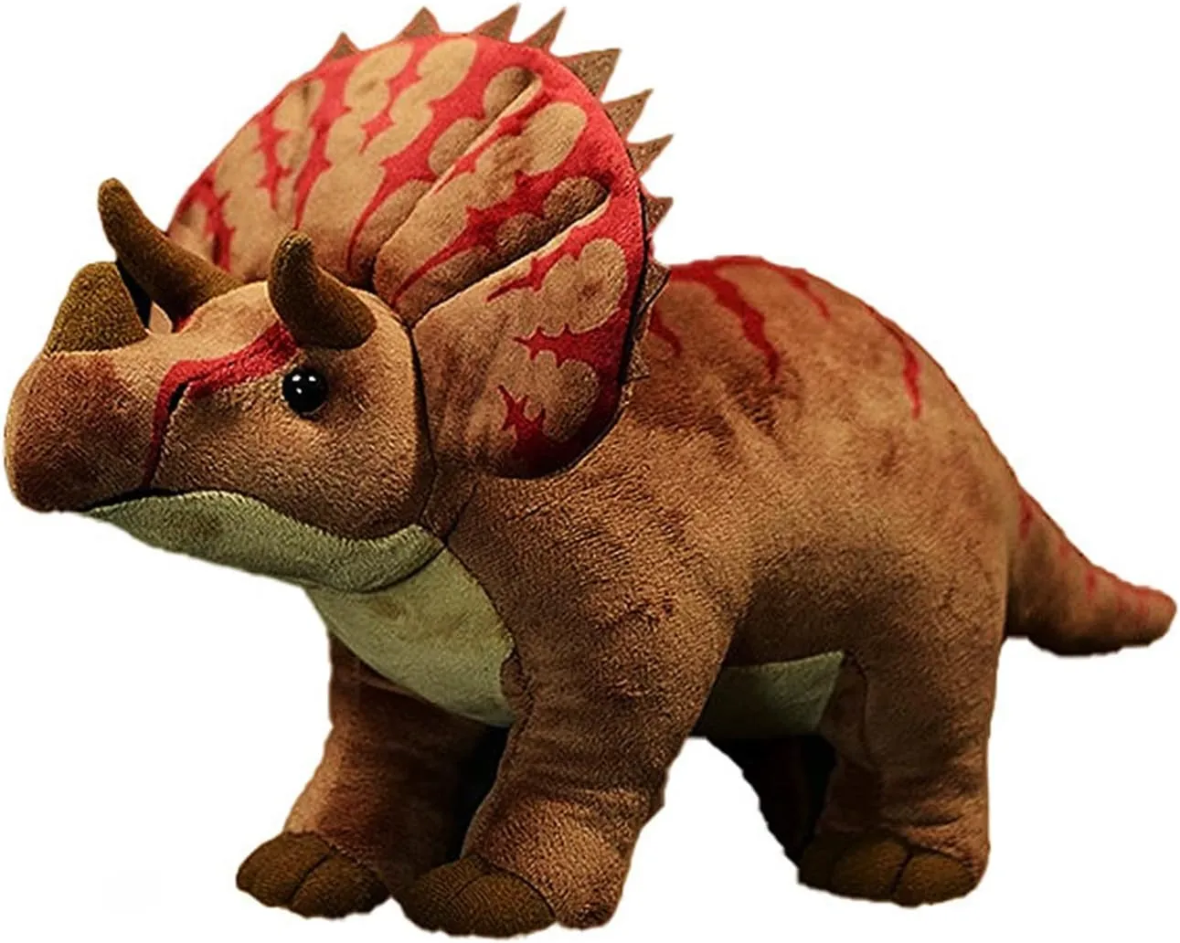 Simulated Triceratops Plush Toys, 14 Inches Cute Realistic Triceratops Stuffed Animal Soft Dinosaur Plush Toy for Kids Gifts Home Decor All Ages