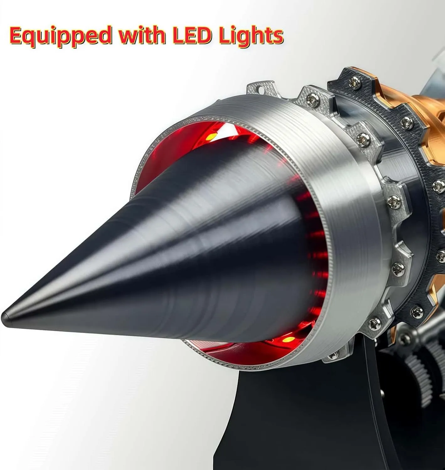 Simulation Aircraft Turbojet Engine Rotatable Model - TR900 RC Jet Engine Model Kit, Adjustable Speed (0-300 RPM), LED Light, Metal PLA & Bearings, 3D-Printed Educational Toy(Blue,Assembly Types)