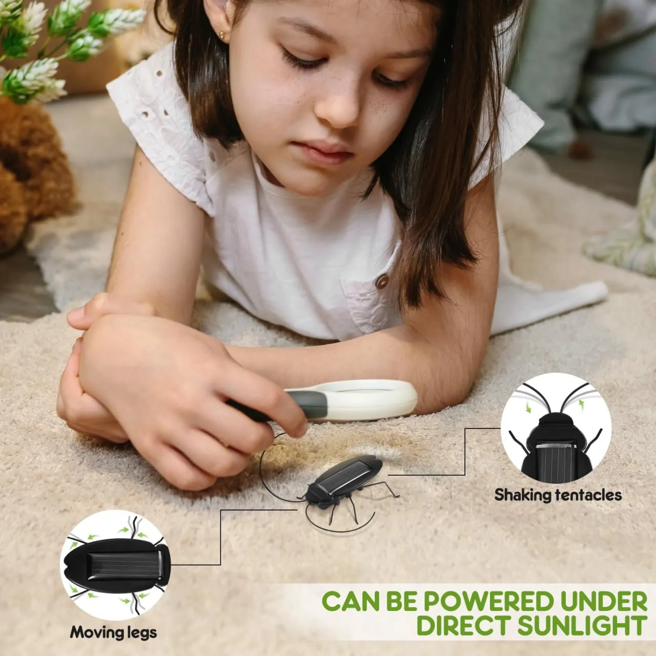 Simulation Powered Grasshopper - 2PCS Solar Energy Grasshopper Toys Simulation Squiz Toys Developmental Toys Puzzle Toys Solar Powered Insect Toys
