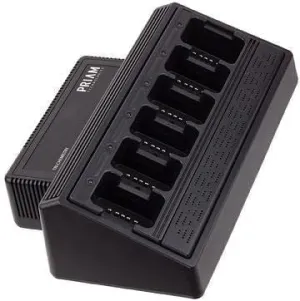 Six Bay Rapid Desk Charger for Simoco PAR-BATLM Rechargeable Two Way Radio (Built-in Power Supply)