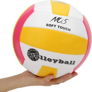Size 5 Beach Volleyball, PU Standard No.5 High Elasticity Practice Ball Soft Anti Explosion Volleyball for Training Competition Beginners Gift