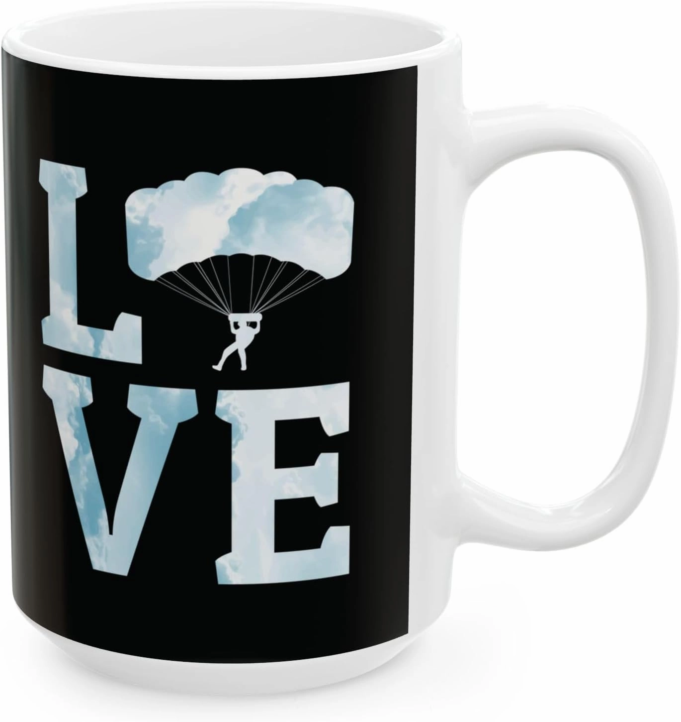Skydiving Mug – Love for Parachuting, Freefall Adventure, Aerial Sports