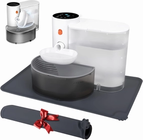 Smart Pet Water Fountain,Filterless Cat Water Fountain No Filter,3L/102oz Ultra Silent Cat Fountain,Sewage Separation & Always Fresh Water(Includes A Silicone Food Mat)
