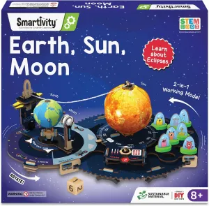 Smartivity Earth-Sun-Moon Space Toy for Kids 8-14 Years Old | Interactive 3D Model Ideas for Boys & Girls | DIY STEM Science Toys for 8,9,10,11,12,13,14 I Wooden Engineering Game