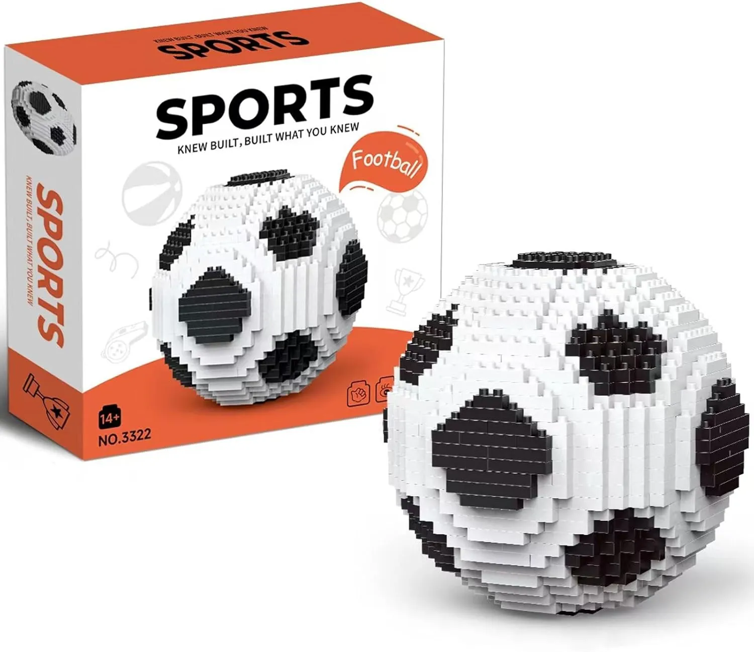 Soccer Mini Building Blocks Set, Micro Model Bricks Toy, Sports Block Decorations Gift for Adults and Kids and Football Enthusiasts (Soccer)