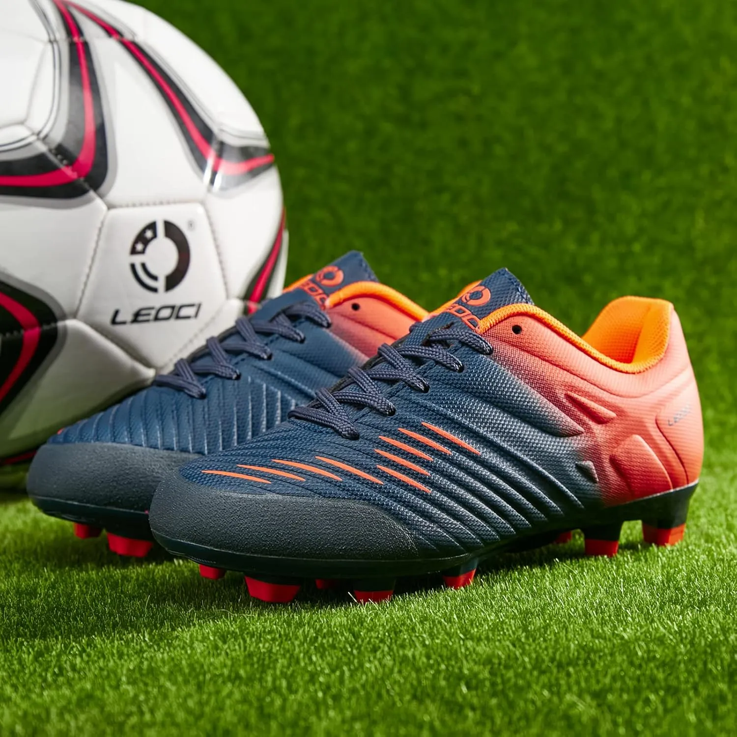 Soccer Shoes for Boys Pink Soccer Cleats Breathable Athletic Toddler Black Football Boots for Outdoor Indoor Soccer Shoes for Girls AG/FG