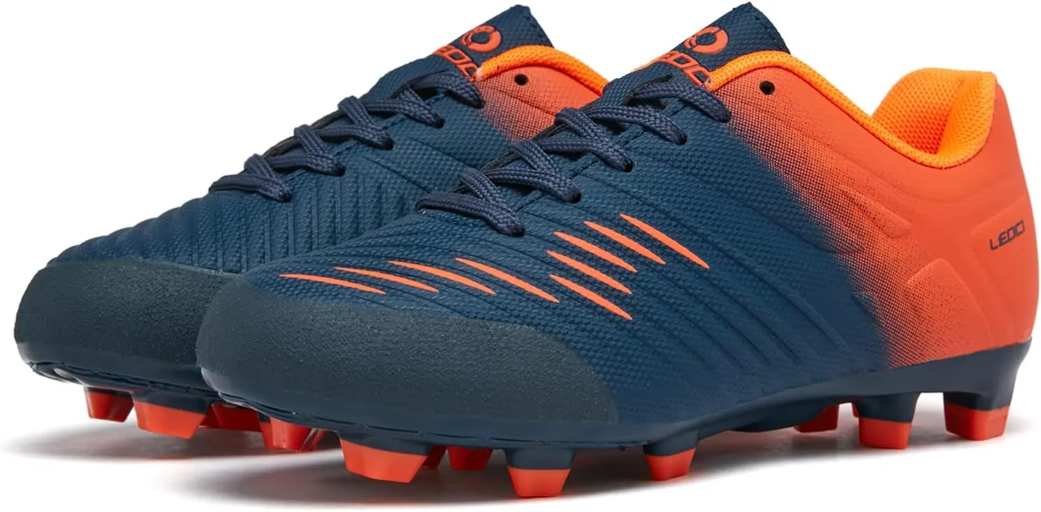 Soccer Shoes for Boys Pink Soccer Cleats Breathable Athletic Toddler Black Football Boots for Outdoor Indoor Soccer Shoes for Girls AG/FG