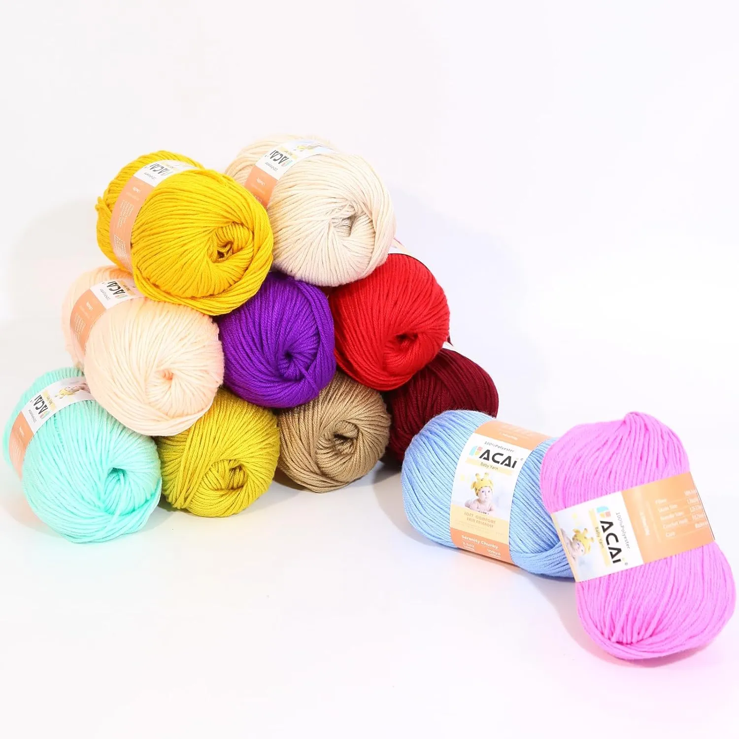 Soft Baby Yarn for Knitting100% Acrylic, 50 oz 110 Yards per Ball, Perfect for Baby Soft Knitting Projects (6, Smoky Grey)