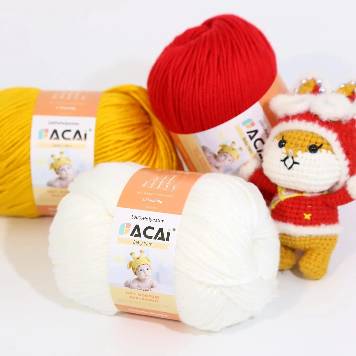 Soft Baby Yarn for Knitting100% Acrylic, 50 oz 110 Yards per Ball, Perfect for Baby Soft Knitting Projects (6, Smoky Grey)