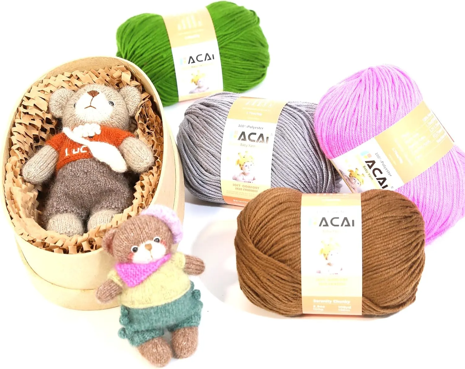 Soft Baby Yarn for Knitting100% Acrylic, 50 oz 110 Yards per Ball, Perfect for Baby Soft Knitting Projects (6, Smoky Grey)