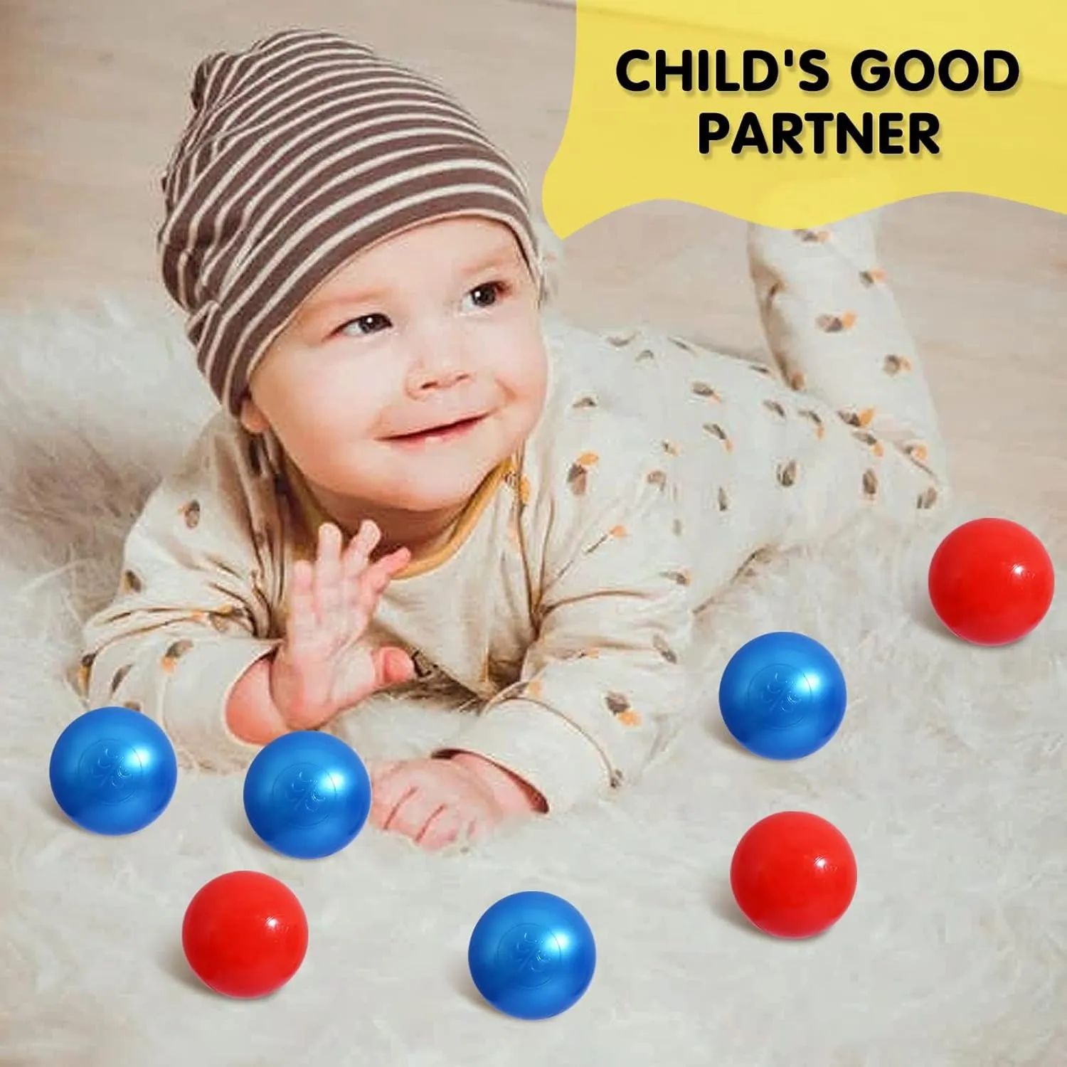Soft Play Ball Pit Balls - Crush Proof Plastic Balls for Ball Pit Pack of 100pcs Set for Toddlers Ball Pool Playtent Tunnels with Reusable Storage Bag - 2.16 Inch