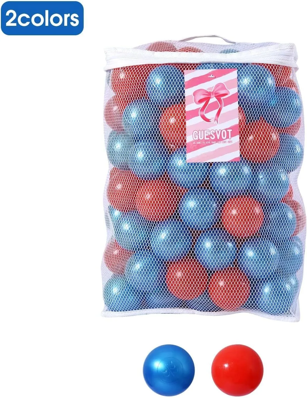 Soft Play Ball Pit Balls - Crush Proof Plastic Balls for Ball Pit Pack of 100pcs Set for Toddlers Ball Pool Playtent Tunnels with Reusable Storage Bag - 2.16 Inch