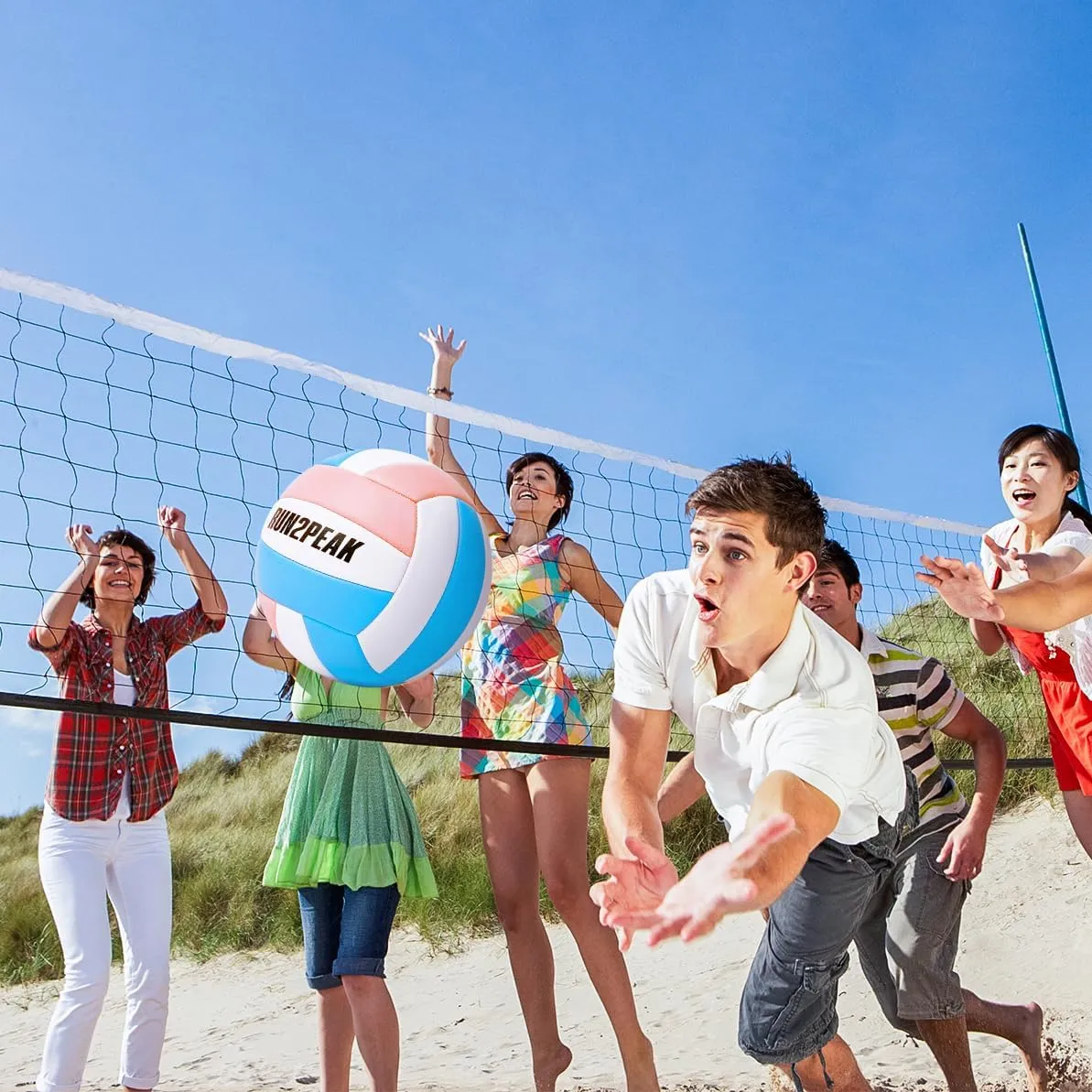 Soft Touch Volleyball Ball Gifts for Teen Girls Kids Youth Team Beginners Durable Volleyballs for Outdoor Indoor Beach Pool Water Play Official Size 5 Training Practice Volley Ball