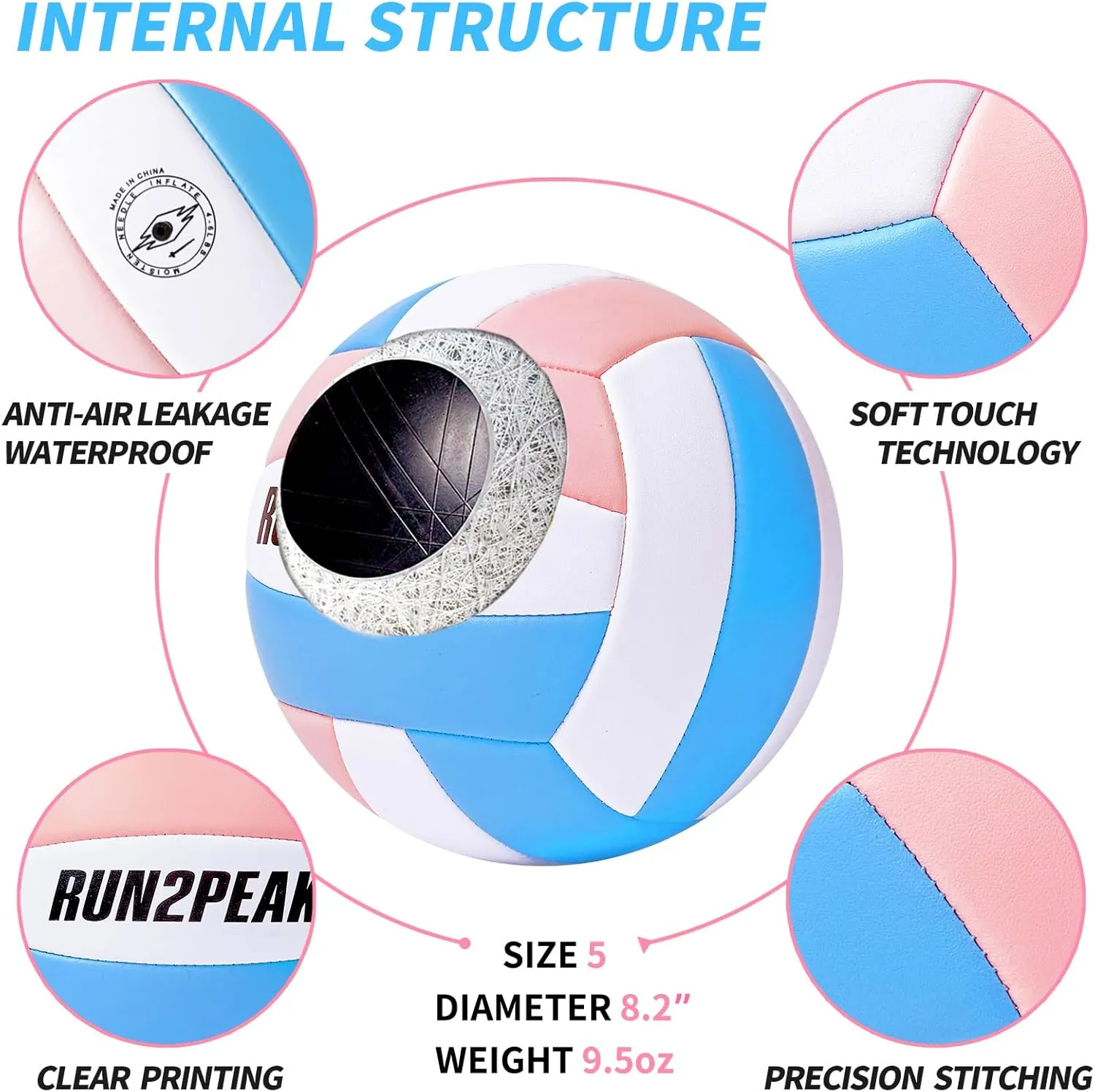 Soft Touch Volleyball Ball Gifts for Teen Girls Kids Youth Team Beginners Durable Volleyballs for Outdoor Indoor Beach Pool Water Play Official Size 5 Training Practice Volley Ball