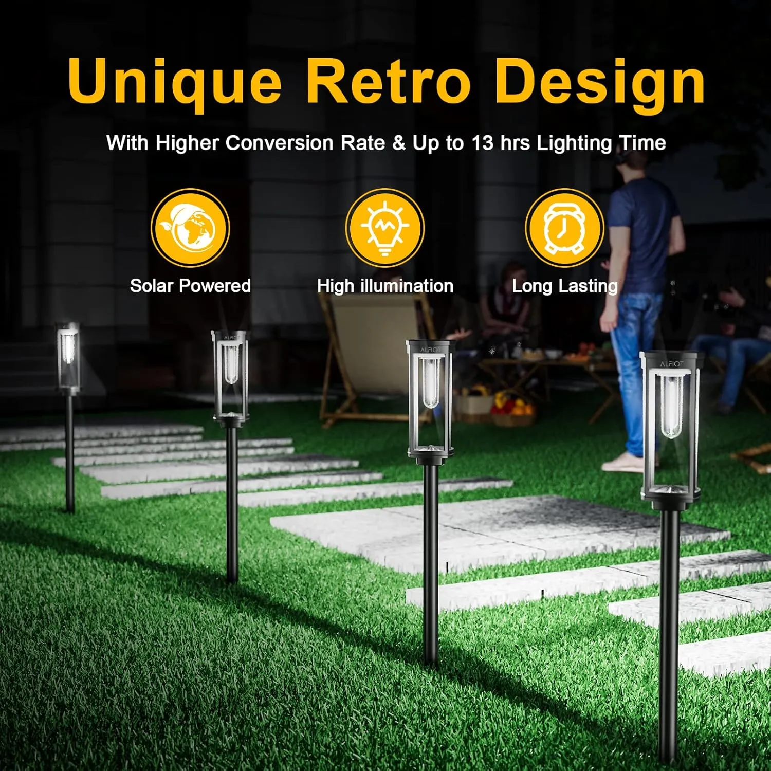 Solar Pathway Lights Outdoor Powered Waterproof 8 Pack Upgraded Solar Walkway Landscape Lighting Outside Driveway Light,Auto Dusk to Dawn On/Off for Yard Lawn Patio Decor (Cool White)