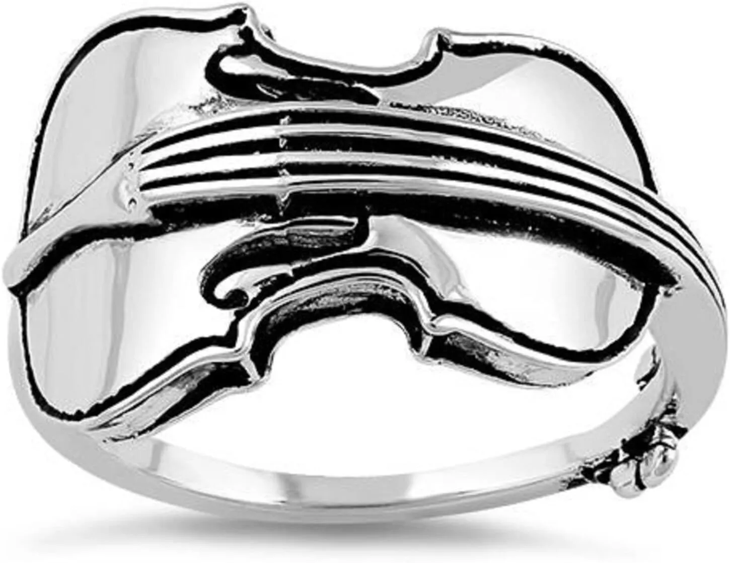 Solid 925 Sterling Silver Vintage Infinity Bow, Musical Guitar, Hammered Band Mens, Women's Stackable Rings | Statement, Spring Season Ring | Unisex Stacking Ring Bands | Graduation Gift