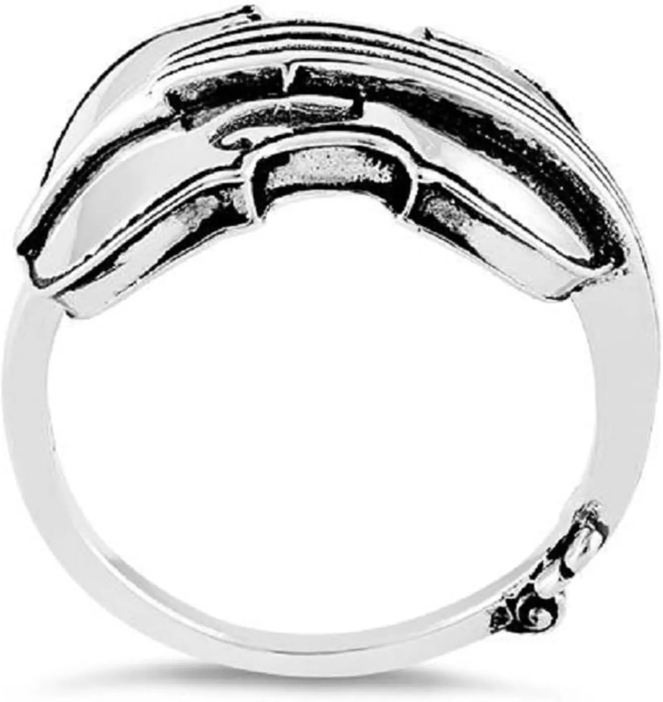 Solid 925 Sterling Silver Vintage Infinity Bow, Musical Guitar, Hammered Band Mens, Women's Stackable Rings | Statement, Spring Season Ring | Unisex Stacking Ring Bands | Graduation Gift