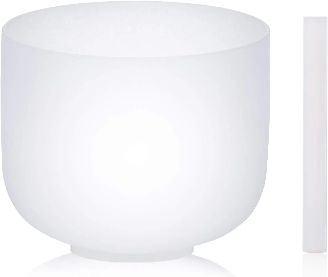SOLSHINE Crystal Singing Bowl 8 Inches 432Hz C Note Root Chakra Frosted Quartz, With Free Crystal Forward And O-ring Sound Repairer