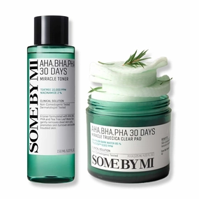 SOME BY MI AHA BHA PHA 30 Days Miracle Toner   30 Days Miracle Truecica Clear Pad - 5.07Oz 1.69Oz - Mild Exfoliating Face Toner and Toner Pad - Skin Wastes, Sebum and Oiliness Care - Korean Skin Care