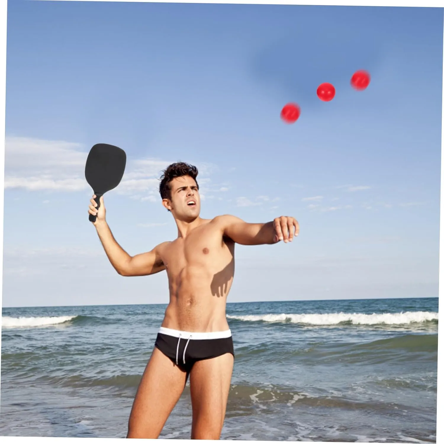 Sosoport Soft Beach Balls for Paddle Ball Games for Outdoor Activities for Beginners to Enhance Hand Eye