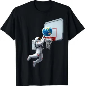 Space Dunk Astronaut Basketball Adventure Earth Lovers T-Shirt