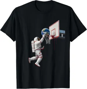 Space Dunk Astronaut Basketball Adventure Earth Lovers T-Shirt