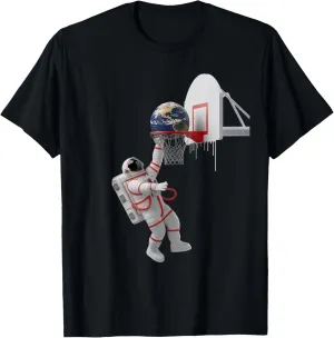 Space Dunk Astronaut Basketball Adventure Earth Lovers T-Shirt