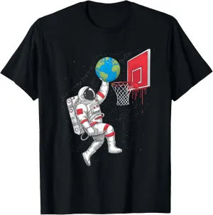 Space Dunk Astronaut Basketball Adventure Earth Lovers T-Shirt