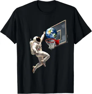 Space Dunk Astronaut Basketball Adventure Earth Lovers T-Shirt