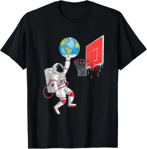 Space Dunk Astronaut Basketball Adventure Earth Lovers T-Shirt