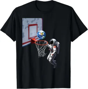 Space Dunk Astronaut Basketball Adventure Earth Lovers T-Shirt