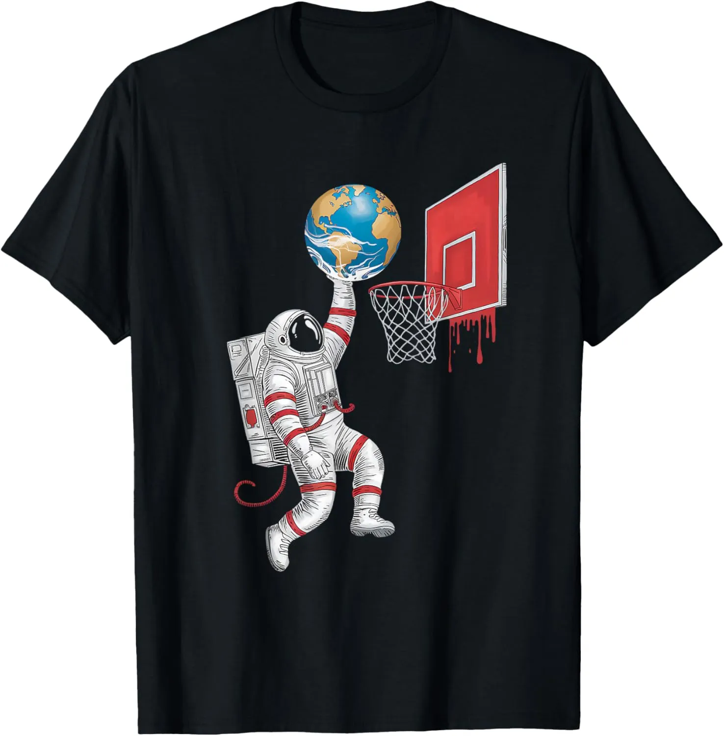 Space Dunk Astronaut Basketball Adventure Earth Lovers T-Shirt