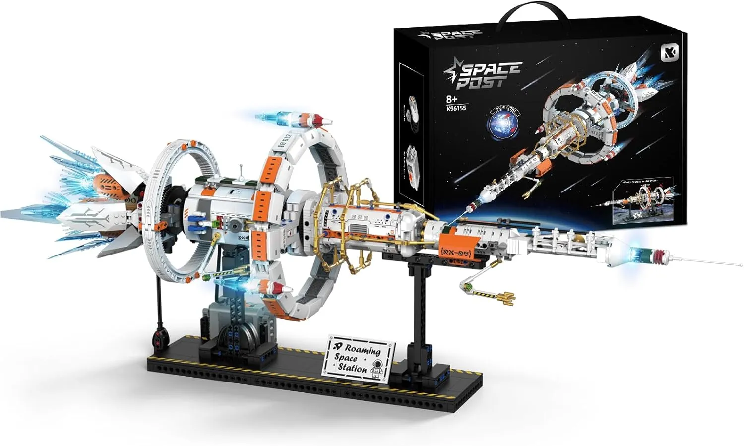 Space Station Building Set with Motor and LED Lights - 360°Rotating Space Shuttle Rocket Model Building Kits with Display Stand, STEM Engineering Gift for Adults Men Kids (1583 PCS)