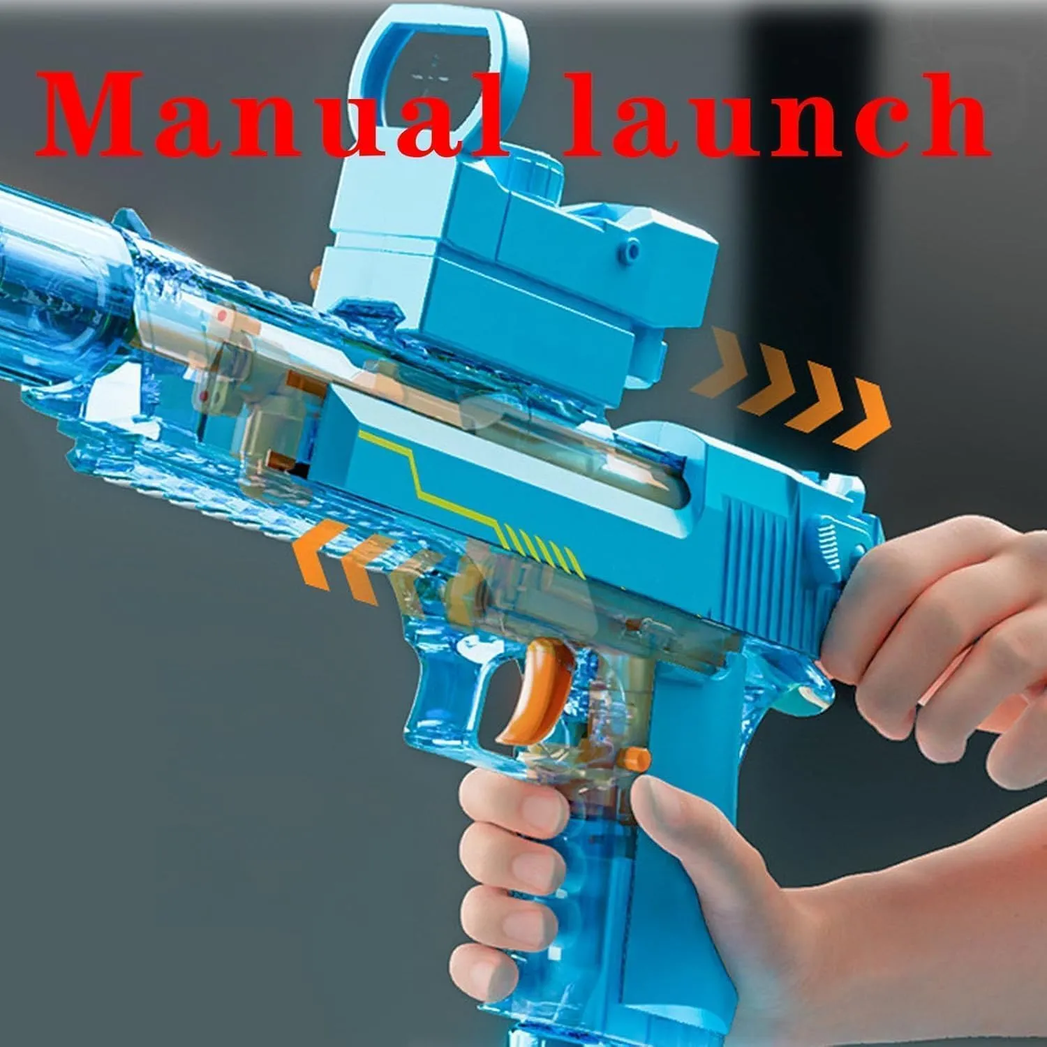Splasher X Water Gun, Splasher Water Gun, Electric Water Toys with Flash, Electric Long-Range Large Capacity Waters Toys (Gray)