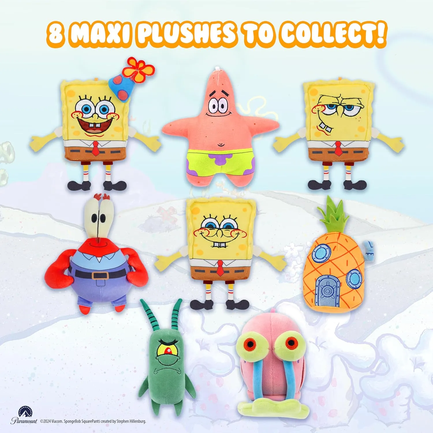 Spongebob Mystery Expandable Maxi Plush to UNbox, Collectible Squishy and Soft Plush with 4 Surprise, Limited Edition - Personalized Gifts & Great Toy Gift for Kids Aged 3  (4-Pack)