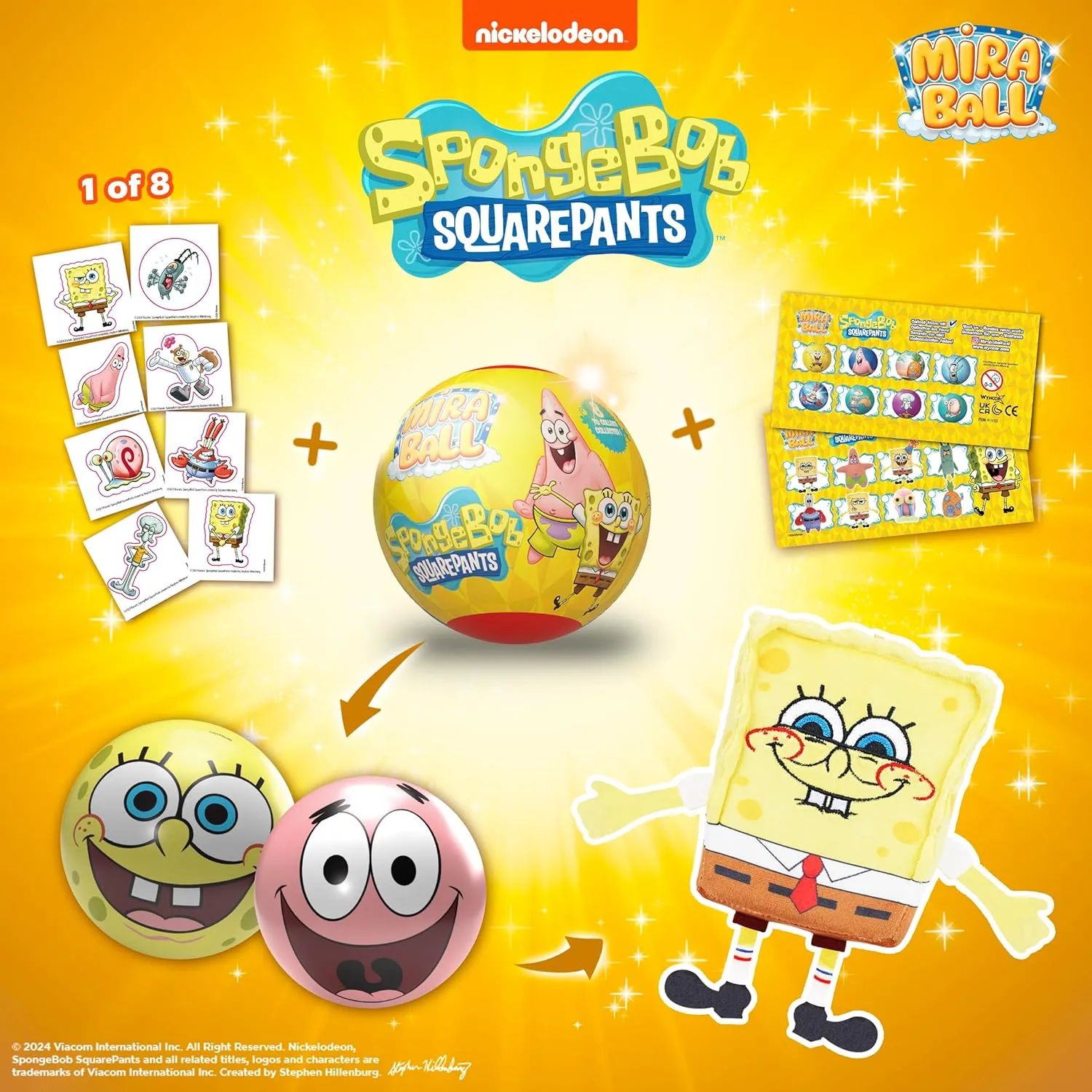 Spongebob Mystery Expandable Maxi Plush to UNbox, Collectible Squishy and Soft Plush with 4 Surprise, Limited Edition - Personalized Gifts & Great Toy Gift for Kids Aged 3  (4-Pack)