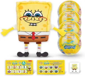 Spongebob Mystery Expandable Maxi Plush to UNbox, Collectible Squishy and Soft Plush with 4 Surprise, Limited Edition - Personalized Gifts & Great Toy Gift for Kids Aged 3  (4-Pack)