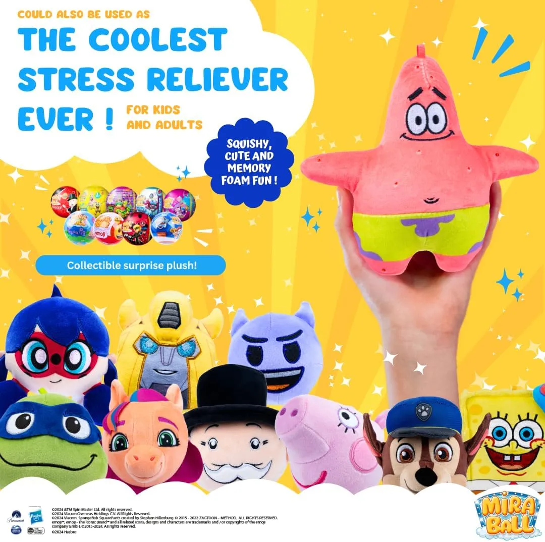 Spongebob Mystery Expandable Maxi Plush to UNbox, Collectible Squishy and Soft Plush with 4 Surprise, Limited Edition - Personalized Gifts & Great Toy Gift for Kids Aged 3  (4-Pack)