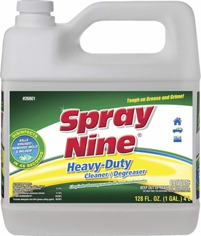 Spray Nine 26801-4PK Heavy Duty Cleaner, Degreaser & Disinfectant for Home, Yard Equipment, Automotive & More - Refill for Spray Bottle 1 Gallon (Pack of 4)