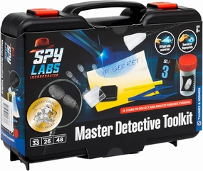 Spy Labs Master Detective Toolkit V2 | Forensic Science Kit | Gather & Document Evidence, Play | Fingerprints, Footprints, Tire Tracks | 32-Page Experiment Storybook