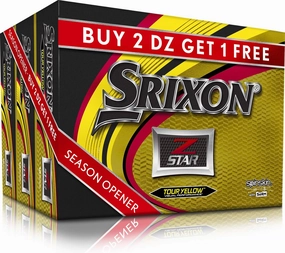 Srixon Z Star Yellow Golf Balls - Buy 2 DZ Get 1 DZ Free