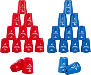 Stack Cups, 24pcs Sports Stacking Cup Set Classic Stack Training Game Toys for Boys Girls Kids Stacking Cups (Blue & Red), Gift for Halloween Christmas