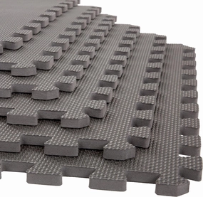 Stalwart Foam Mat Floor Tiles, Interlocking EVA Foam Padding Soft Flooring for Exercising, Yoga, Camping, Kids, Babies, Playroom – 6 Pack, Gray, 24" X 24" X 0.5"