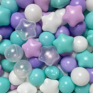 Star & Round Ball Pit Balls 1000 Count for Toddlers Plastic Play Balls for Baby Ball Pits Toys BPA Free,Purple Crush Proof Soft Pit Balls for Kids Tent Tunnels Pit Balls 2.2"