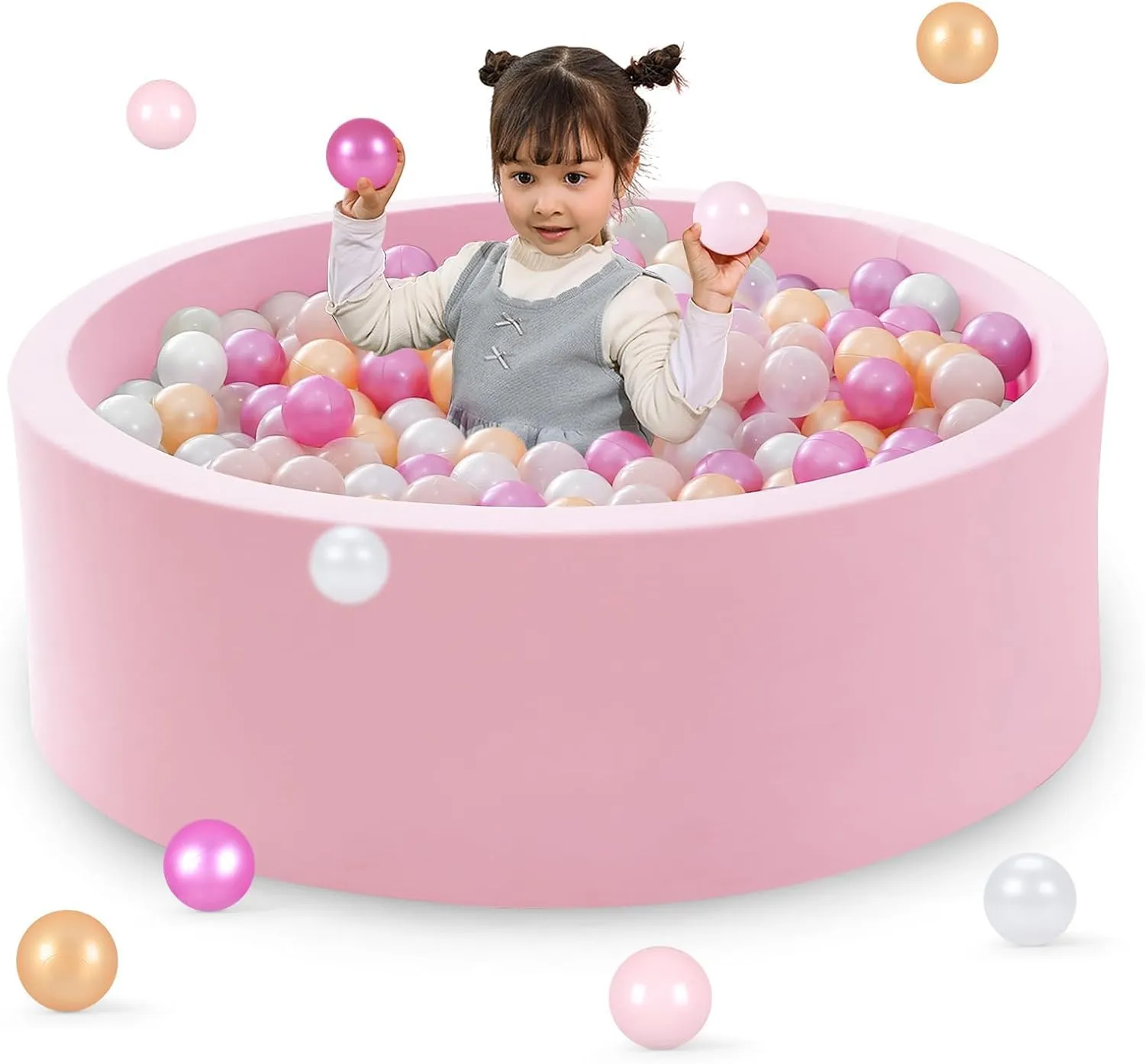 STARBOLO Ball Pit Balls Pack of 100 - BPA&Phthalate Free Non-Toxic Crush Proof Play Pit Soft Plastic Ball for 1 2 3 4 5 Years Old Toddlers Baby Kids Birthday Pool Tent Party