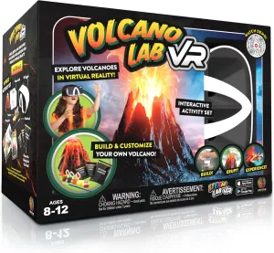 STEAM Volcano Lab VR - Build and Erupt Your Own Volcano - Virtual Reality Kids Science Kit, Book and Interactive STEAM Learning Activity Set - for Ages 8 and Up