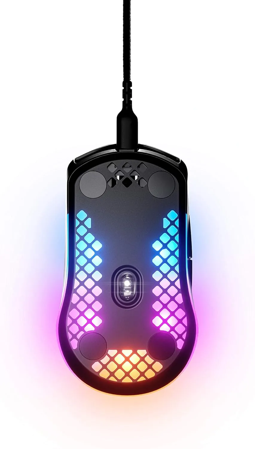 SteelSeries Aerox 3 - Super Light Gaming Mouse - 8,500 CPI TrueMove Core Optical Sensor - Ultra-lightweight Water Resistant Design - Universal USB-C connectivity